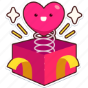 gift, box, with, heart, pop, up, love, valentine, wedding