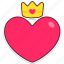 heart, crown, love, valentine, wedding, sticker, cute 