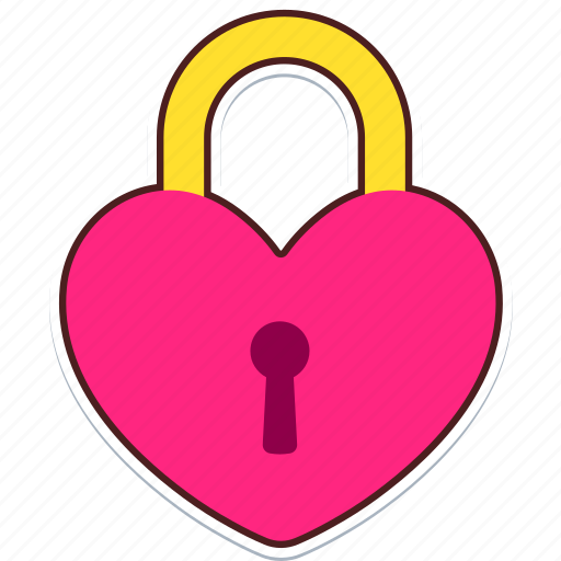 Locker, heart, love, valentine, wedding, sticker, cute sticker - Download on Iconfinder
