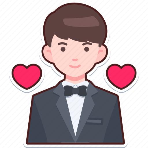 Man, inlove, love, valentine, wedding, sticker, cute sticker - Download on Iconfinder