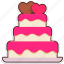 wedding, cake, love, valentine, sticker, cute 