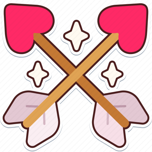 Arrow, heart, love, valentine, wedding, sticker, cute sticker - Download on Iconfinder