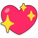 sparking, heart, love, valentine, wedding, sticker, cute