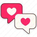 speech, heart, balloon, two, love, valentine, wedding, sticker, cute