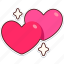 two, heart, love, valentine, wedding, sticker, cute 