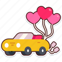 wedding, car, love, valentine, sticker, cute