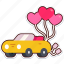 wedding, car, love, valentine, sticker, cute 