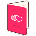 card, heart, love, valentine, wedding, sticker, cute
