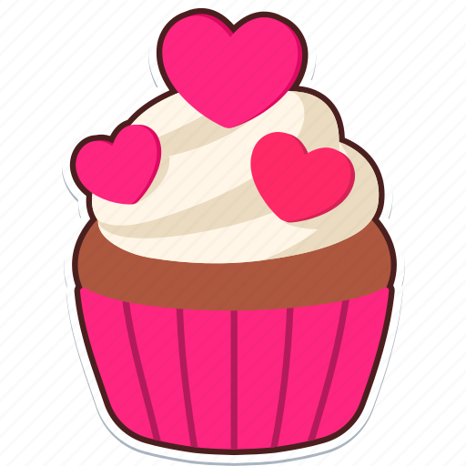 Cup, cake, heart, love, valentine, wedding, sticker sticker - Download on Iconfinder