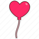 heart, balloon, love, valentine, wedding, sticker, cute