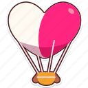 heart, balloon, big, love, valentine, wedding, sticker, cute