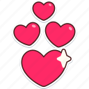 heart, four, love, valentine, wedding, sticker, cute