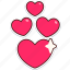 heart, four, love, valentine, wedding, sticker, cute 