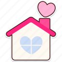 home, love, heart, valentine, wedding, sticker, cute