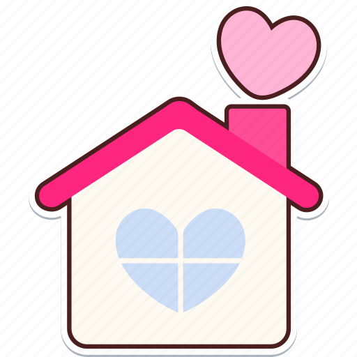 Home, love, heart, valentine, wedding, sticker, cute sticker - Download on Iconfinder