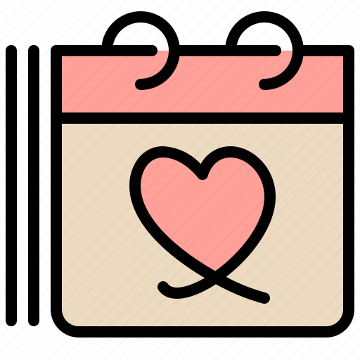 Valentine, anniversary, calendar, save, date, love icon - Download on Iconfinder