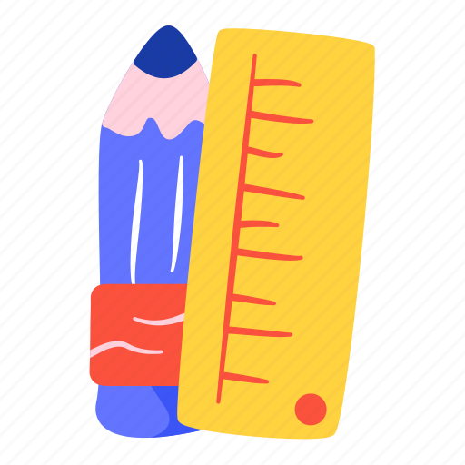 Pencil, ruler, job, work icon - Download on Iconfinder