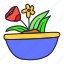 bowl, flower, pot, romance, sweet 