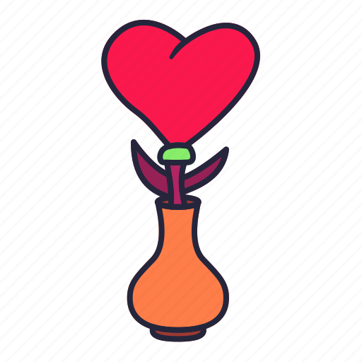 Pot, love, romance, flower, bucket icon - Download on Iconfinder
