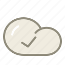 check, cloud, accept, weather, storage, forecast, database 