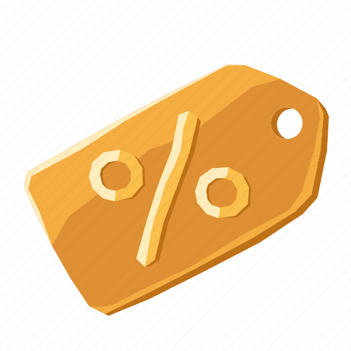 Discount, sale, shopping, tag, gold, lowpoly icon - Download on Iconfinder