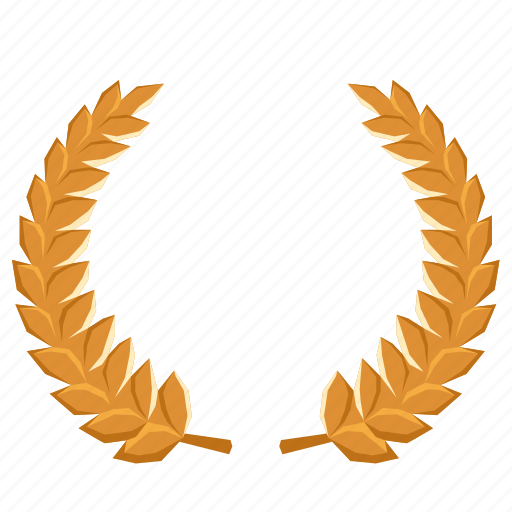 Laurel, wreath, leaves, award, gold, lowpoly icon - Download on Iconfinder