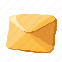 mail, message, inbox, email, gold, lowpoly