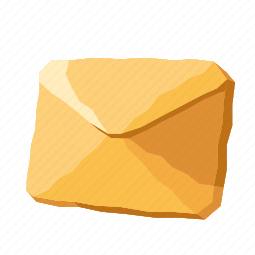 Mail, message, inbox, email, gold, lowpoly icon - Download on Iconfinder
