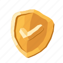 shield, protection, secure, gold, lowpoly