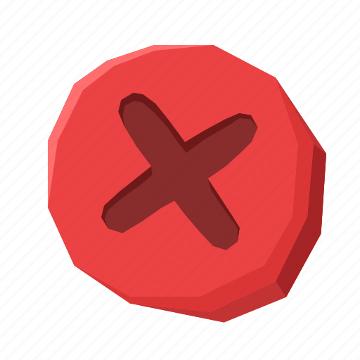 Cancel, remove, close, 3d vector, lowpoly icon - Download on Iconfinder