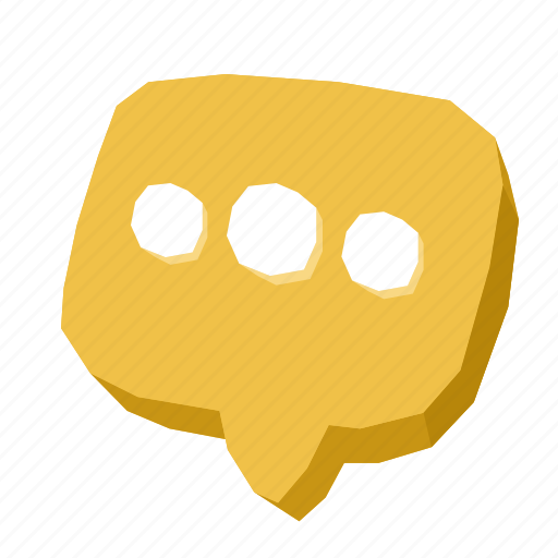 Message, bubble, talk, 3d vector, lowpoly icon - Download on Iconfinder
