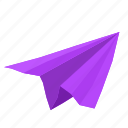 paperplane, send, email, letter, 3d vector, lowpoly