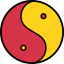 chinese, filled, yin yang, new year 