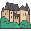 vianden, castle, ancient, medieval, luxembourg