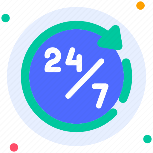24/7, 24 hours, available, service, open, customer service, call center icon - Download on Iconfinder