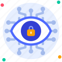 retina lock, eye, vision, view, technology, cyber security, network protection, secure