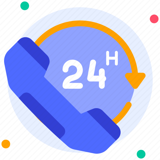 24 h, 24 hours, telephone, phone, service, help support, customer service icon - Download on Iconfinder