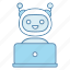chatbot, chatterbot, laptop, online, support, talkbot, virtual assistant 