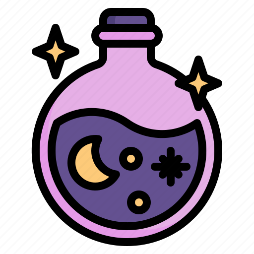 Bottle, magic, witch, poison, flask, magical, alchemy icon - Download on Iconfinder