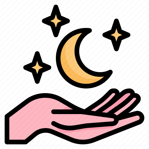 Hand, moon, star, astrology, zodiac, magic icon - Download on Iconfinder