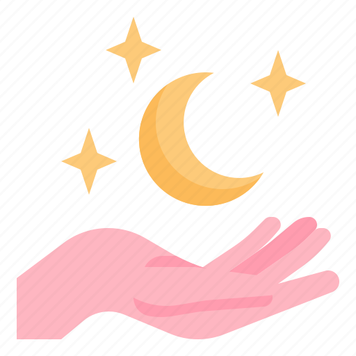 Hand, moon, star, astrology, zodiac, magic, witch icon - Download on Iconfinder