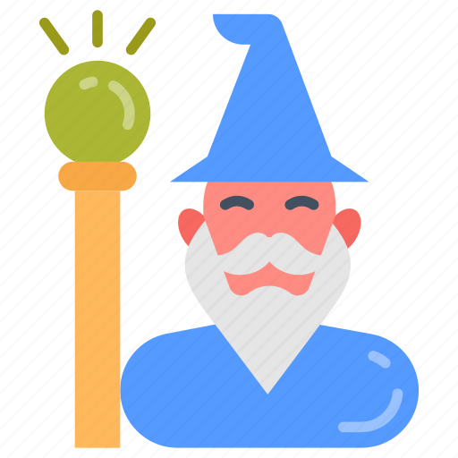 Wizard, wand, magical, man, old, musician icon - Download on Iconfinder