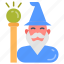 wizard, wand, magical, man, old, musician 