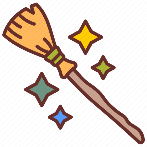 Broomstick, magical, broom, mop, witch, crafts, riding icon - Download on Iconfinder