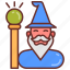 wizard, wand, magical, man, old, musician 