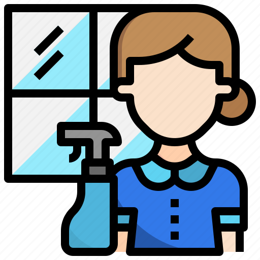 Clean, window, cleaning, service, housekeeping, glass, woman icon - Download on Iconfinder