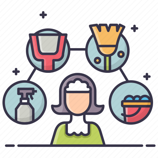 Broom, bucket, cleaner, cleaning, domestic, maid, service icon - Download on Iconfinder