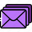 envelope, envelopes, letter, mail, message, stacked 