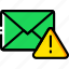envelope, letter, mail, message, warning 
