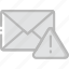 envelope, letter, mail, message, warning 